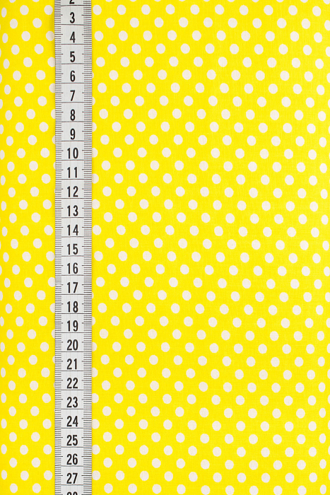 Ткань хлопок пэчворк желтый, горох и точки, ALFA (арт. 245868)