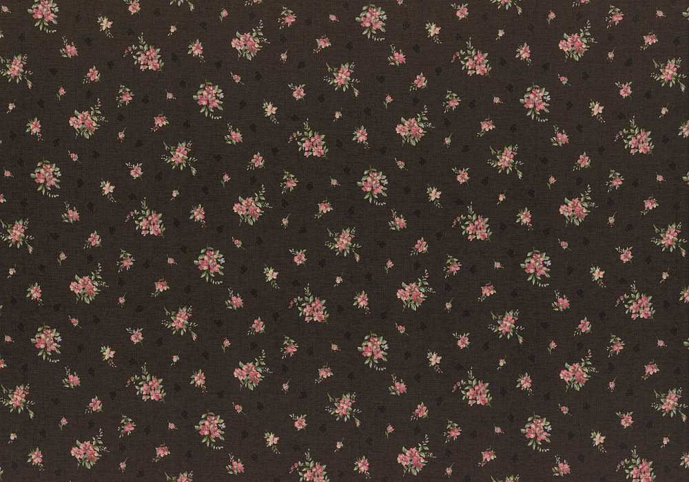 Ткань хлопок пэчворк розовый коричневый, мелкий цветочек цветы, Lecien (арт. 231718)