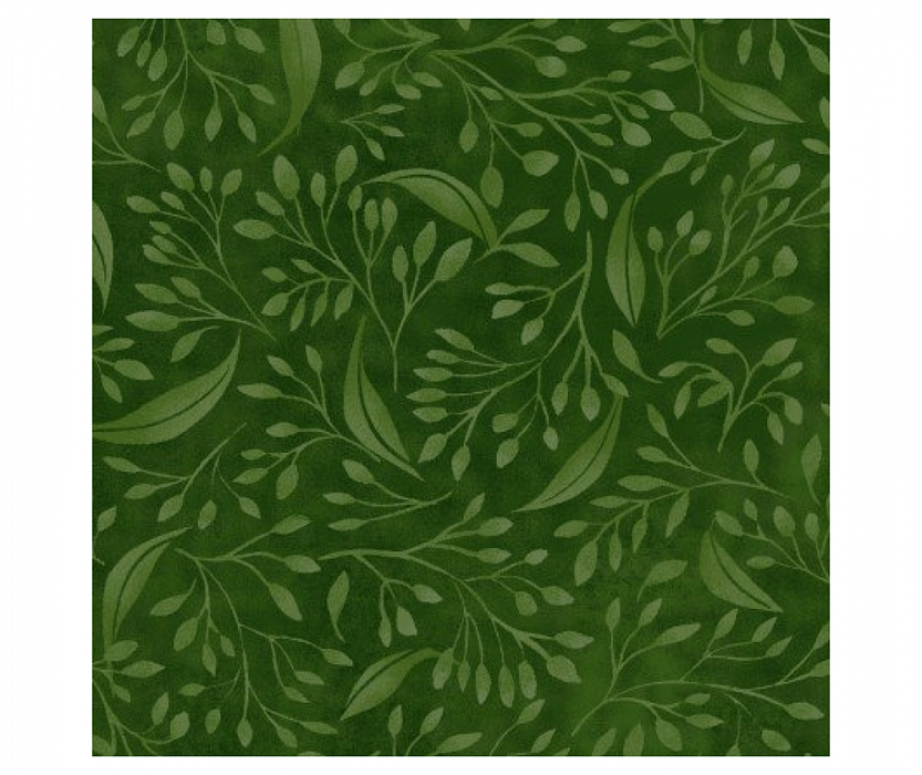 Ткань хлопок пэчворк зеленый, цветы флора, P&B (арт. PNBALES-4394-GG)