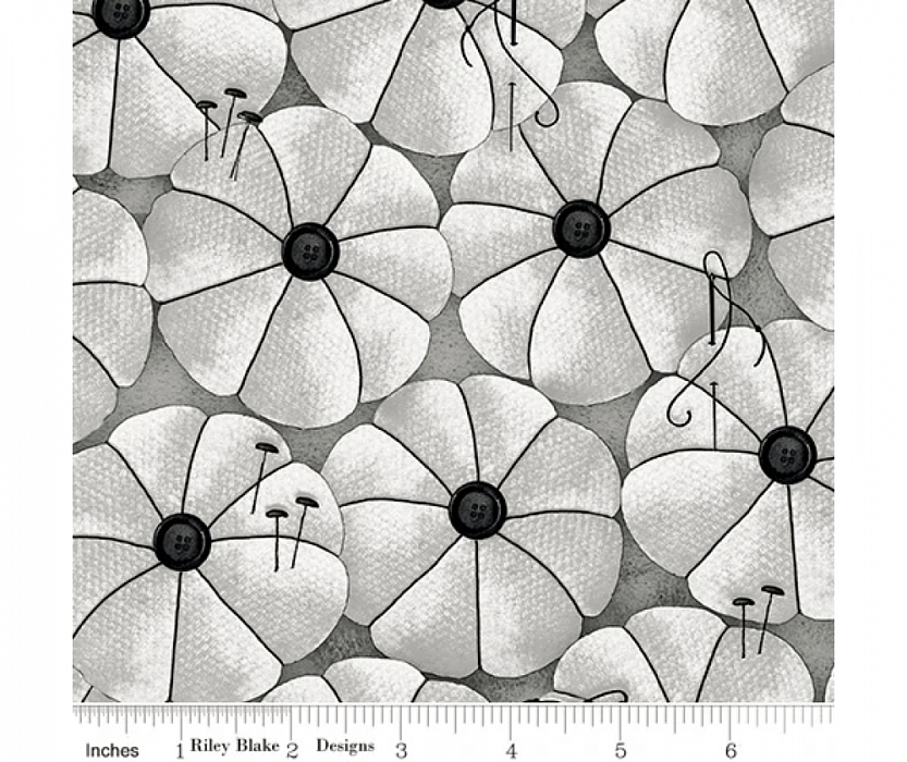 Ткань хлопок пэчворк серый, рукоделие, Riley Blake (арт. C10595-OFFWHITE)