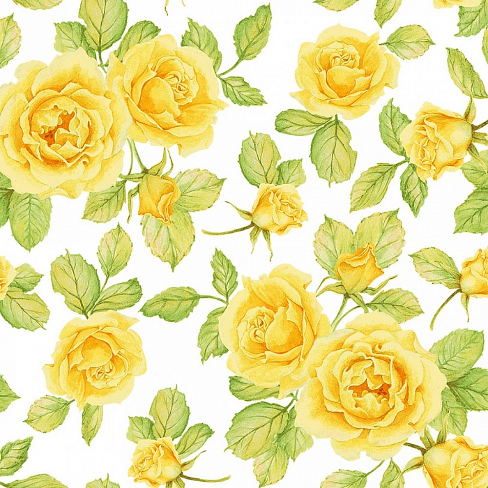 Ткань хлопок пэчворк желтый зеленый белый, цветы розы, Windham Fabrics (арт. 50577-4)