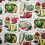 Ткань хлопок пэчворк разноцветные, надписи еда и напитки, Windham Fabrics (арт. 38911-x)