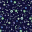 Ткань хлопок пэчворк зеленый синий бирюзовый, мелкий цветочек цветы, Benartex (арт. 235885)