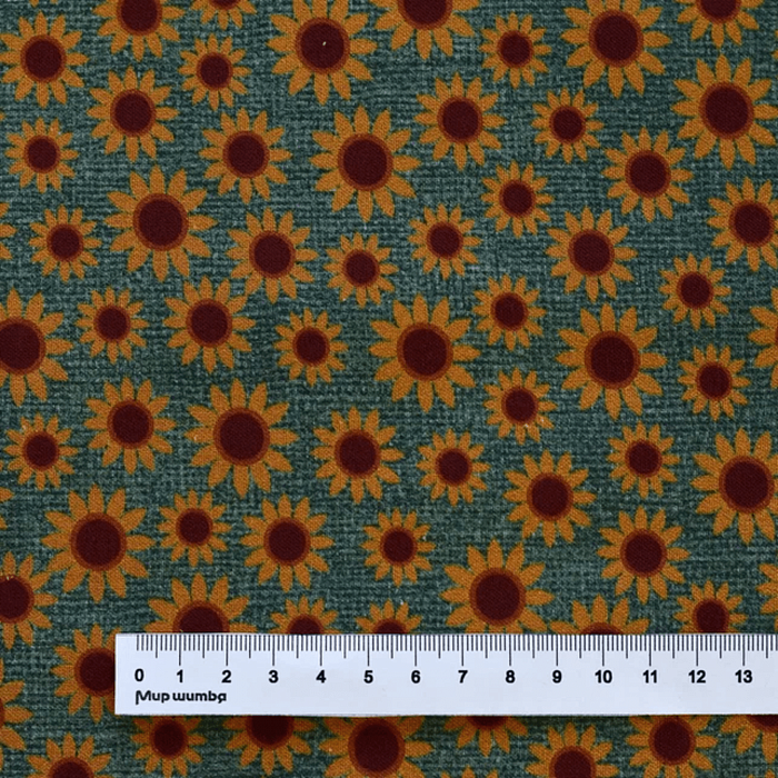 Ткань хлопок пэчворк синий, цветы ферма, Benartex (арт. 3079-05)