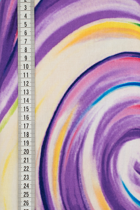 Ткань хлопок пэчворк разноцветные, необычные завитки, ALFA (арт. AL-3491)