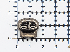 Стопор двойной плоский 2 шт. 17 х 16 мм черный никель
