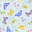 Ткань хлопок пэчворк разноцветные голубой, птицы и бабочки, Henry Glass (арт. 216097)