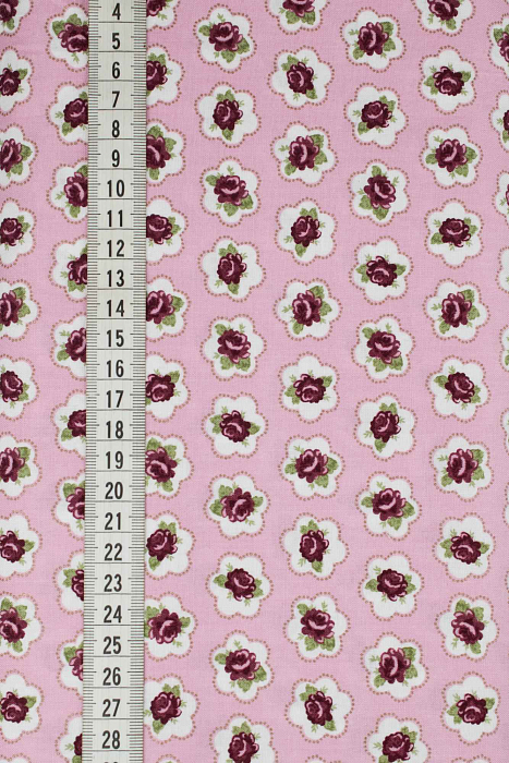 Ткань хлопок пэчворк розовый, мелкий цветочек цветы, ALFA (арт. 229469)