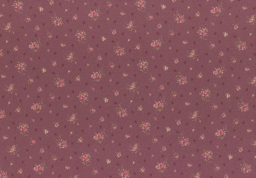 Ткань хлопок пэчворк розовый бордовый, мелкий цветочек цветы, Lecien (арт. 231713)