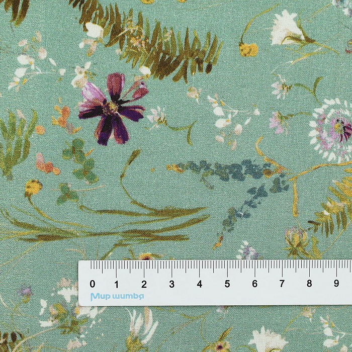 Ткань хлопок пэчворк зеленый, цветы, Windham Fabrics (арт. AL-12336)