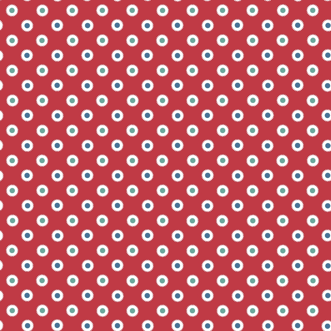 Ткань хлопок для пэчворка красный, горох и точки, Windham Fabrics (арт. 40841-4)