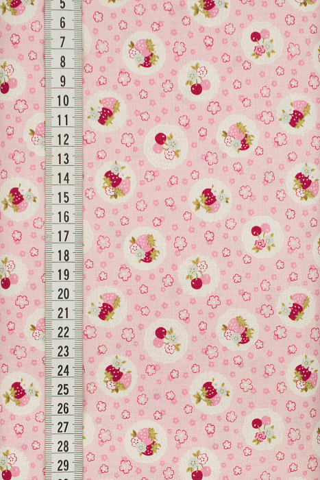 Ткань хлопок пэчворк розовый, мелкий цветочек еда и напитки, ALFA Z DIGITAL (арт. 224171)