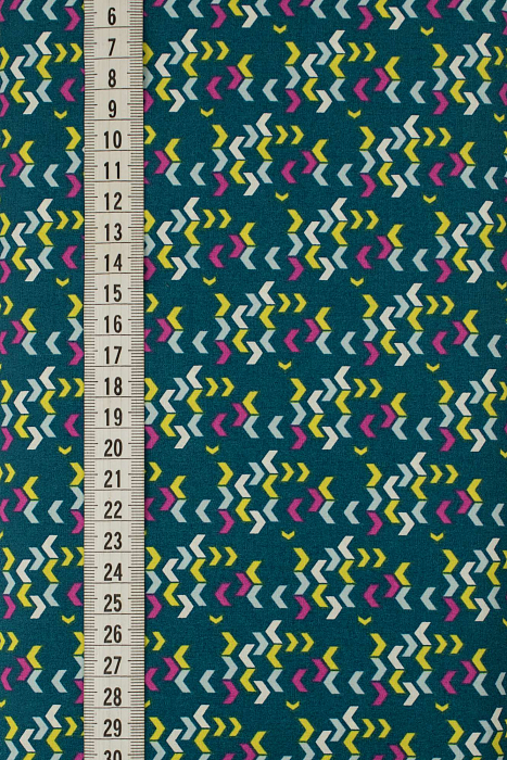 Ткань хлопок пэчворк разноцветные бирюзовый, необычные, ALFA (арт. 229613)