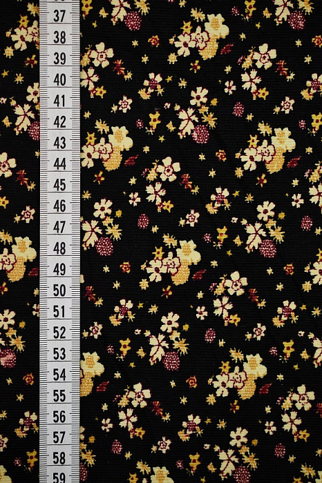 Ткань вельвет плательные ткани коричневый, мелкий цветочек цветы, ALFA C (арт. 247044-17)