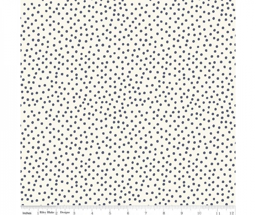 Ткань хлопок пэчворк белый, горох и точки, Riley Blake (арт. C11138-CREAM)
