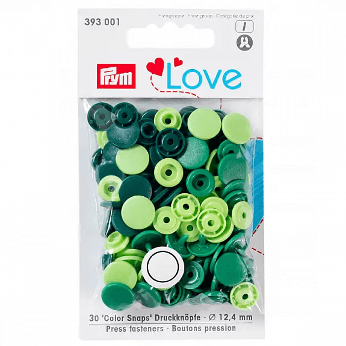 Кнопки непришивные Prym 393001 Love Color Snaps 12 мм зеленый