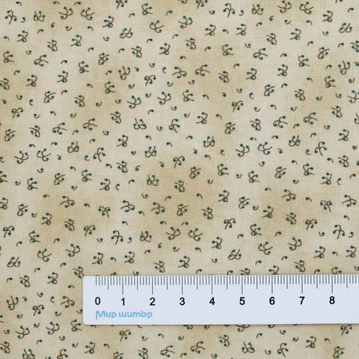 Ткань хлопок пэчворк бежевый, мелкий цветочек, Henry Glass (арт. 6555-44)