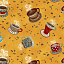 Ткань хлопок пэчворк коричневый разноцветные, кухонная утварь, Henry Glass (арт. 212535)