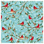 Ткань хлопок пэчворк голубой, птицы и бабочки новый год, Studio E (арт. 5626-17)