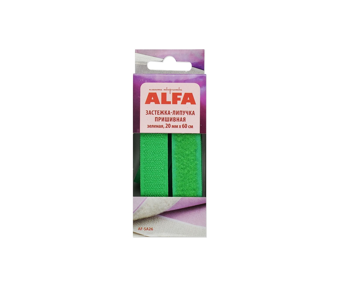 Контактная лента Alfa AF-SA26 20 мм х 60 см, зеленый