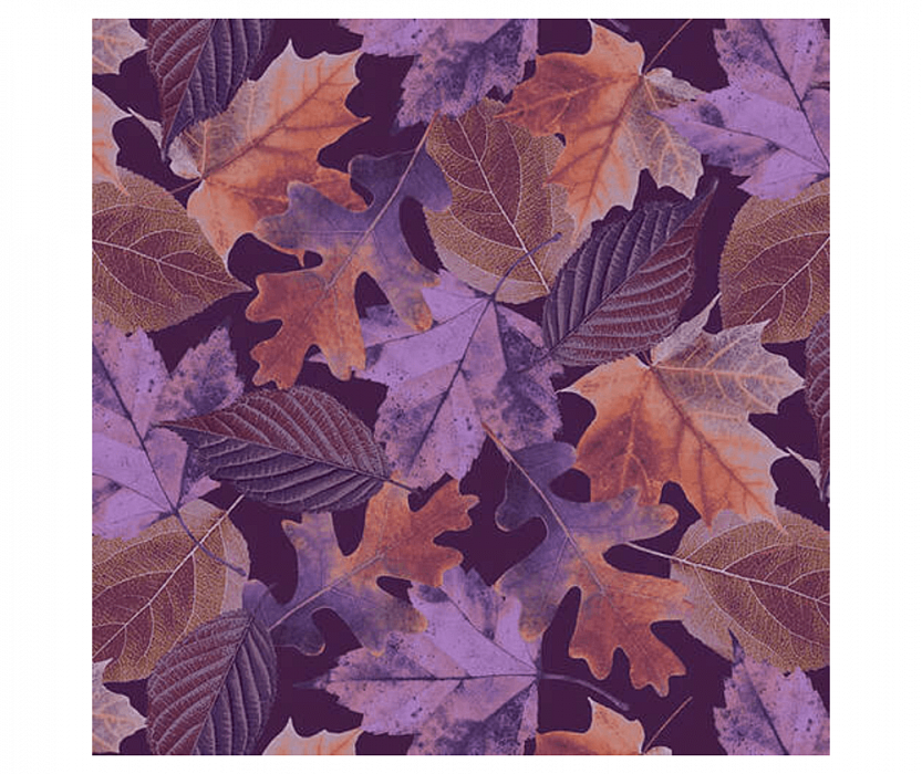 Ткань хлопок пэчворк фиолетовый, природа осень, Blank Quilting (арт. 1795-55)