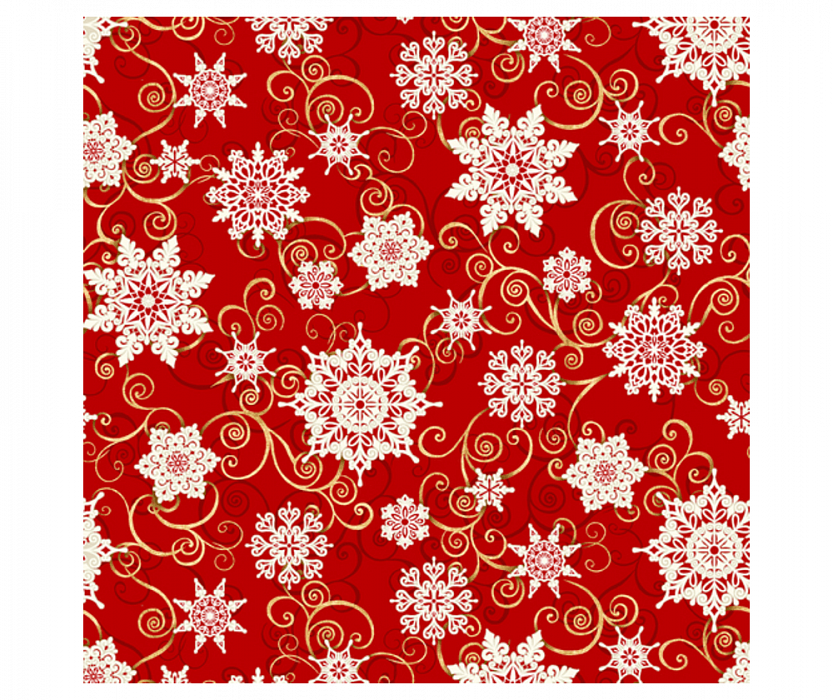 Ткань хлопок ткани на изнанку красный, природа новый год, Studio E (арт. 5732-88)