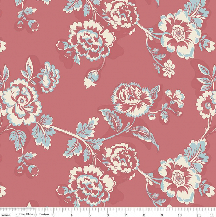 Ткань хлопок пэчворк розовый, цветы флора, Riley Blake (арт. C10012-LADYCATHERINE)