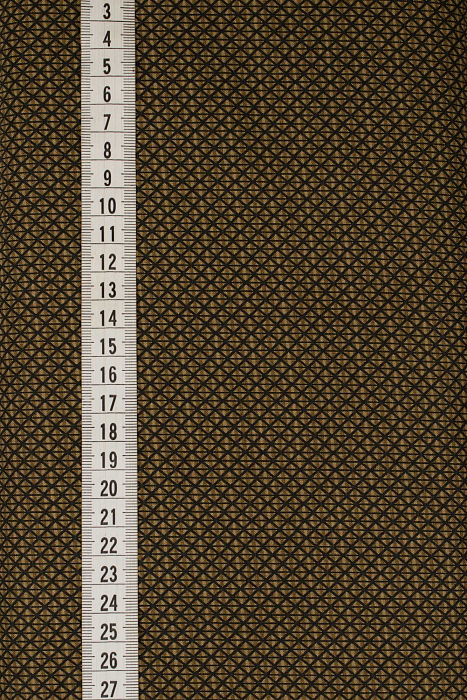 Ткань хлопок пэчворк черный коричневый, клетка геометрия, ALFA (арт. 225980)