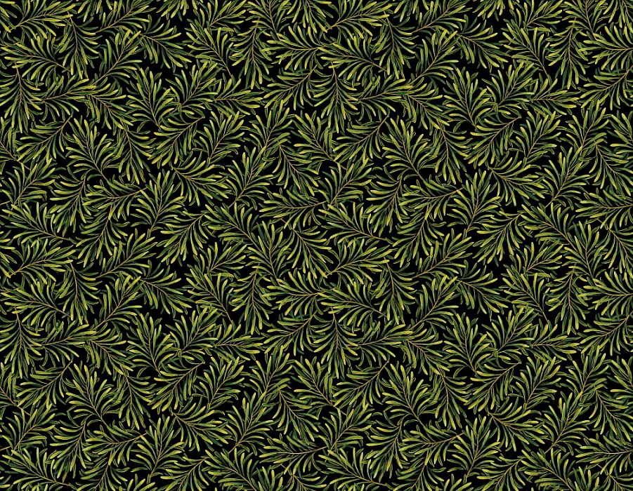 Ткань хлопок пэчворк зеленый, новый год флора, Benartex (арт. )