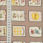 Ткань хлопок пэчворк желтый бежевый серый, надписи еда и напитки праздники, ALFA Z DIGITAL (арт. 224177)