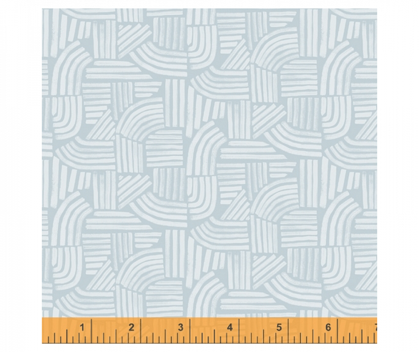 Ткань хлопок пэчворк голубой, полоски геометрия, Windham Fabrics (арт. 52254-11)