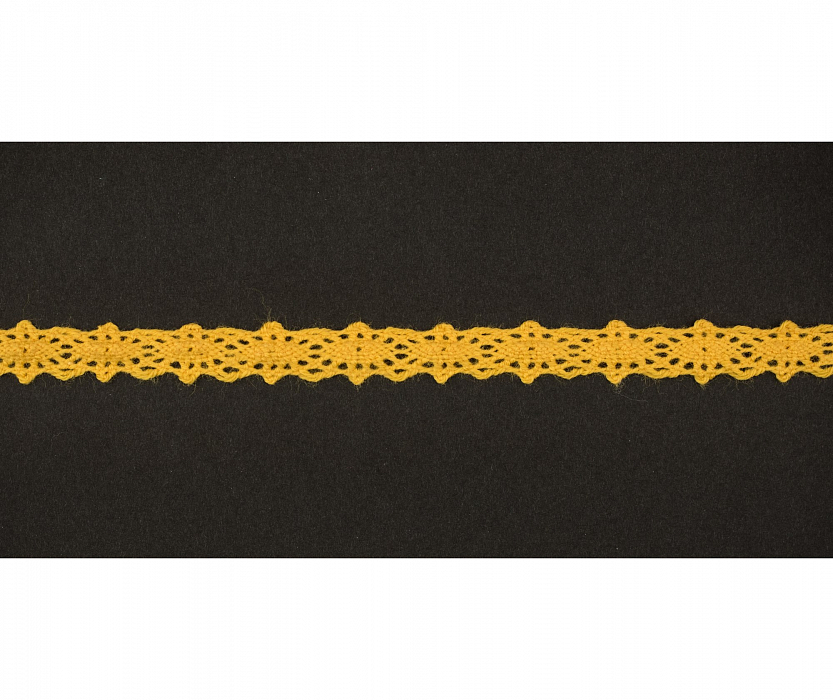 Кружево вязаное хлопковое Alfa AF-016-015 10 мм желтый