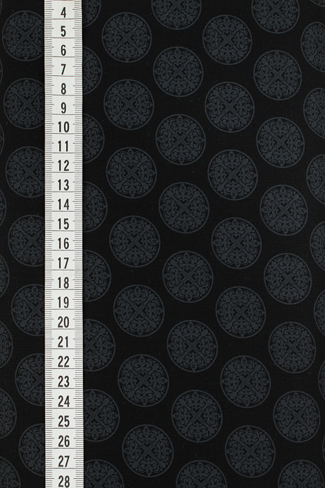 Ткань хлопок пэчворк черный серый, геометрия, ALFA (арт. 213805)