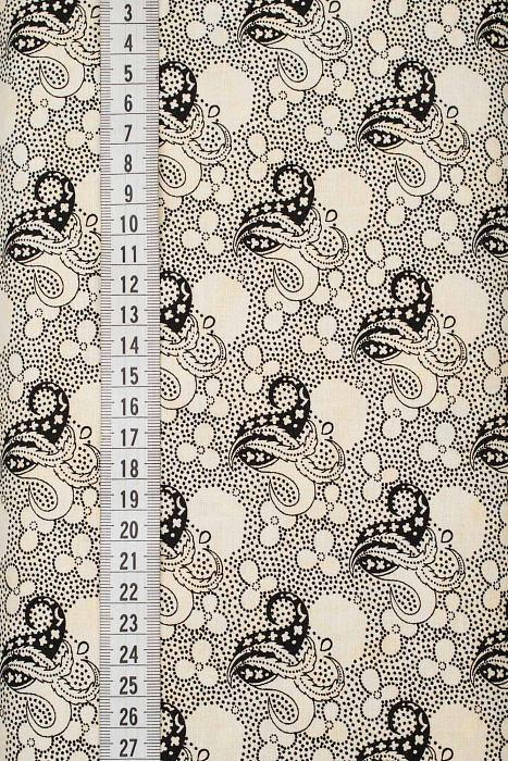 Ткань хлопок пэчворк серый, горох и точки пейсли, ALFA (арт. 225884)