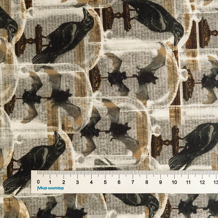 Ткань хлопок пэчворк серый, животные хеллоуин, Blank Quilting (арт. AL-12336)