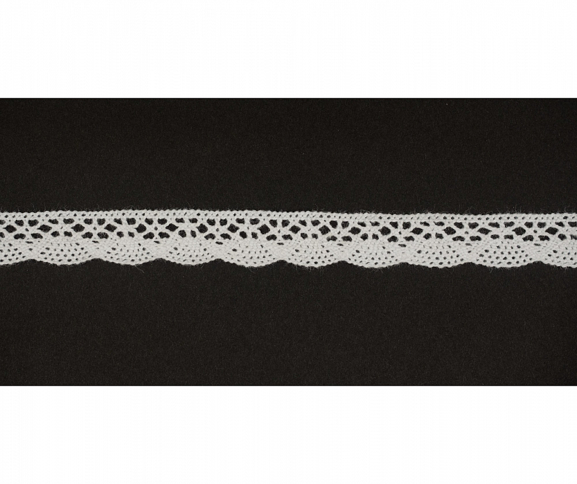 Кружево вязаное хлопковое Alfa AF-048-001 13 мм белый