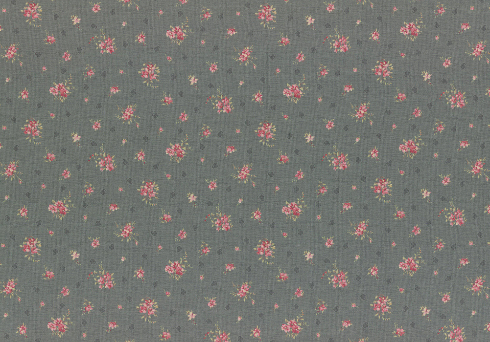 Ткань хлопок пэчворк розовый серый, мелкий цветочек цветы, Lecien (арт. 231716)