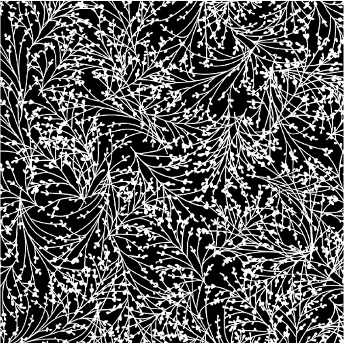 Ткань хлопок пэчворк черный, цветы флора, Benartex (арт. 1040790B)