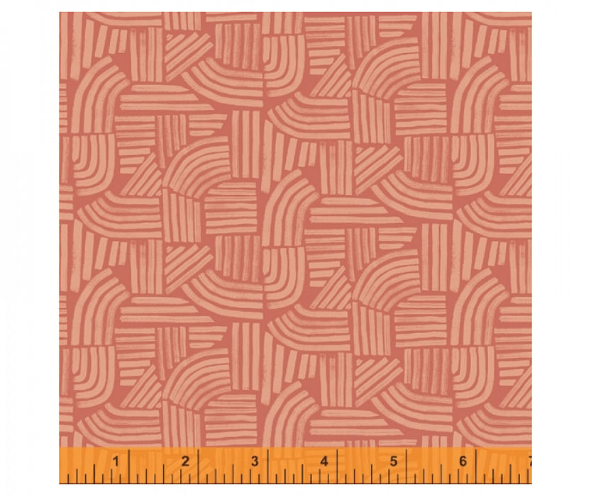 Ткань хлопок пэчворк розовый, полоски геометрия, Windham Fabrics (арт. 52254-7)