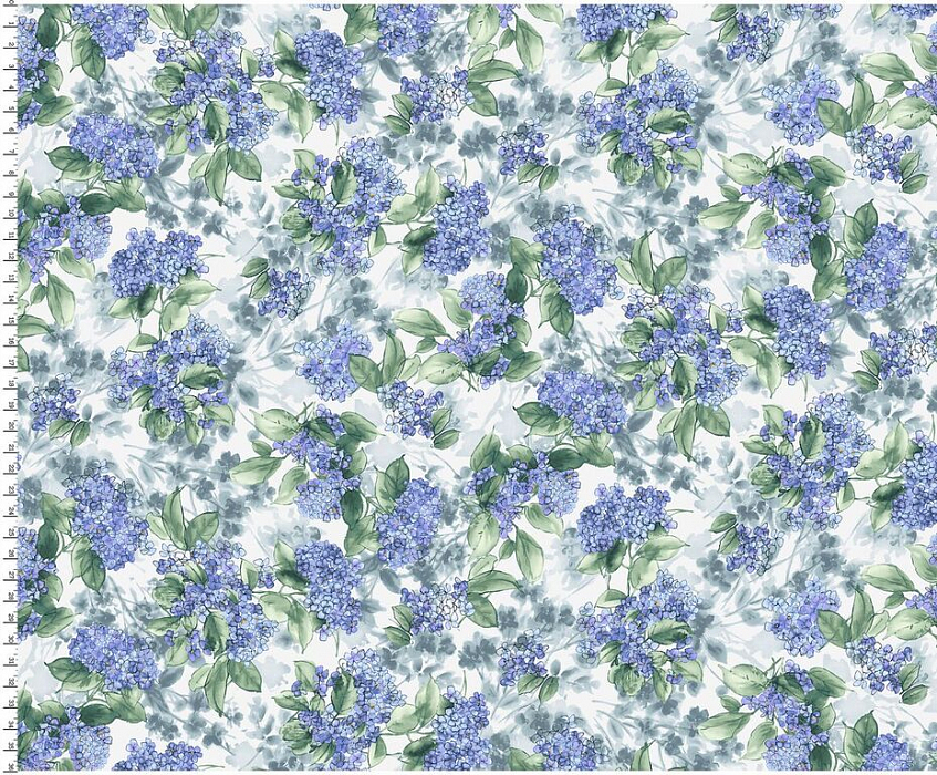 Ткань хлопок пэчворк сиреневый, цветы, Maywood Studio (арт. MAS9335-V)