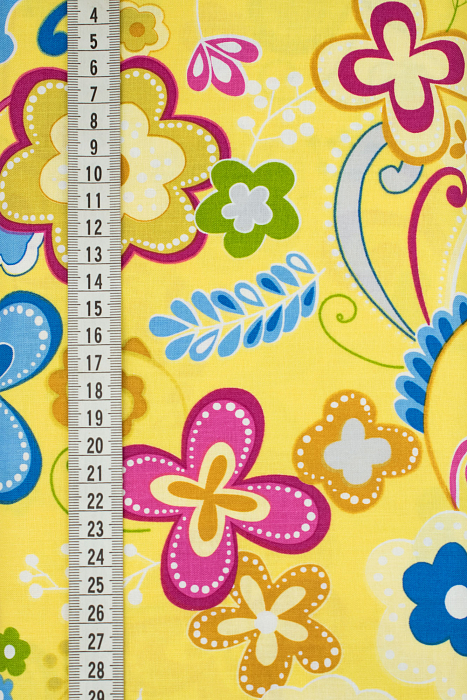 Ткань хлопок пэчворк разноцветные, цветы, ALFA (арт. 212937)