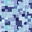 Ткань хлопок пэчворк фиолетовый голубой бирюзовый, ложный пэчворк клетка необычные, Benartex (арт. 8522-84)