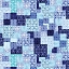 Ткань хлопок для пэчворка фиолетовый голубой бирюзовый, ложный пэчворк клетка необычные, Benartex (арт. 8522-84)