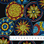 Ткань хлопок пэчворк разноцветные, ложный пэчворк необычные восточные мотивы, Benartex (арт. 10481-12)