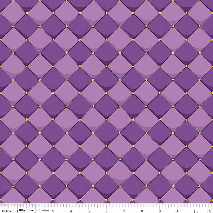 Ткань хлопок пэчворк фиолетовый, клетка геометрия, Riley Blake (арт. C7665-PURPLE)