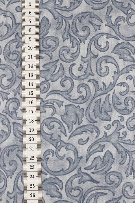 Ткань хлопок пэчворк серый, завитки, ALFA (арт. 225566)