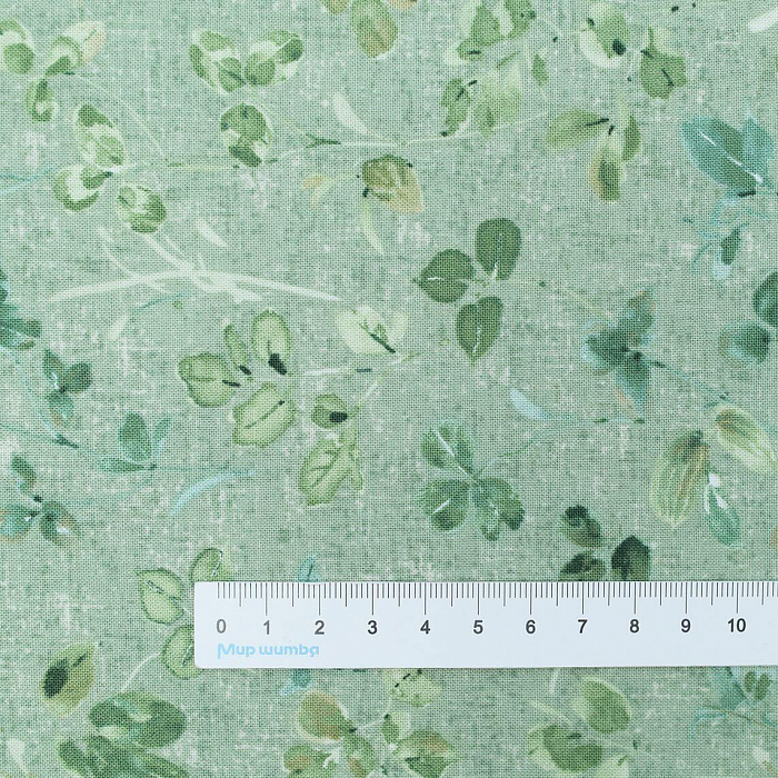 Ткань хлопок пэчворк зеленый, флора, Wilmington Prints (арт. AL-12336)
