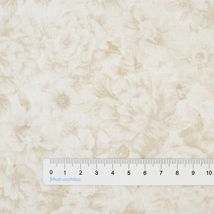 Ткань хлопок пэчворк серый, цветы, Maywood Studio (арт. MAS10282-E)