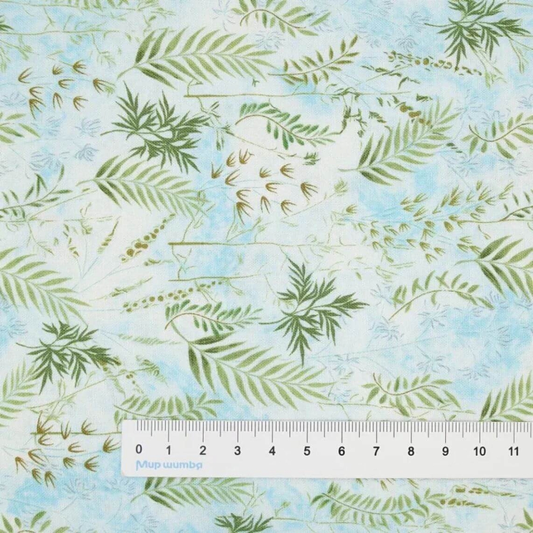 Ткань хлопок для пэчворка голубой, цветы, Blank Quilting (арт. 2610-11)