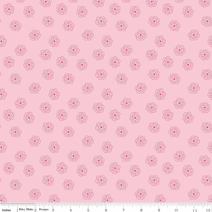 Ткань хлопок пэчворк розовый, цветы, Riley Blake (арт. 239033)